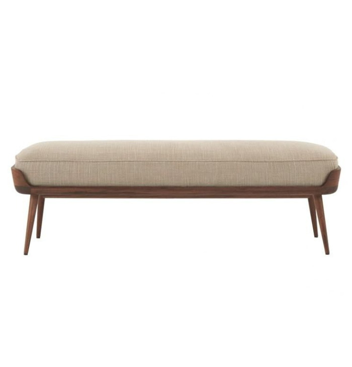 Scandinavian Wooden Bench Ottoman