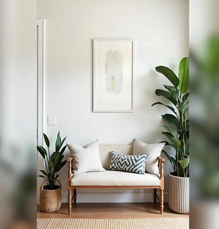 Classic Wooden Frame Upholstered Bench