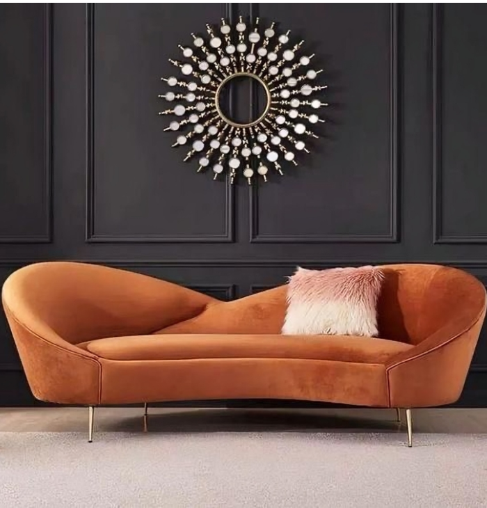 The Curved Velvet Sofa – A Sculpture of Comfort and Style