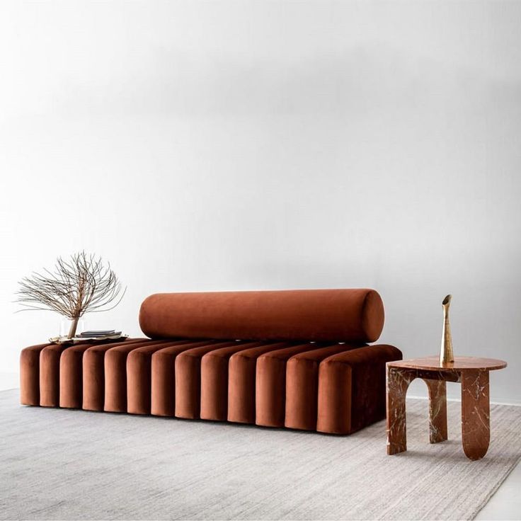 Modern Velvet Channel Sofa