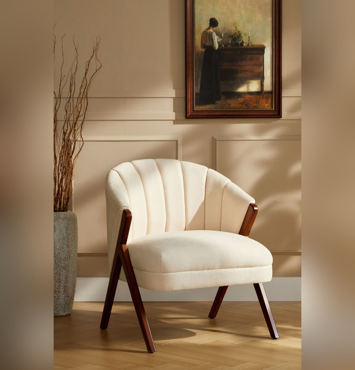 Ivory Shell Accent Chair